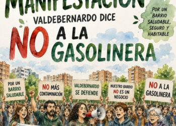 Nueva manifestación en Valdebernardo para impedir la apertura de una gasolinera sin personal junto a edificios de viviendas