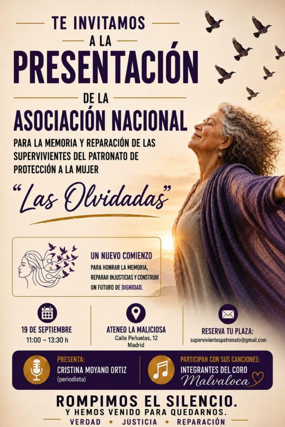 Presentación de Las Olvidadas, asociación que defiende que las supervivientes del Patronato de Protección a la Mujer participen en las decisiones sobre su memoria y reparación