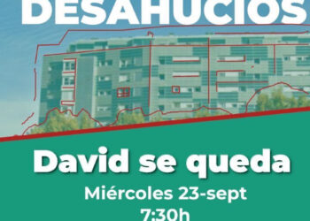 Los fondos buitre propietarios de la antigua obra social de La Caixa ejecutan su primer desahucio en Madrid a la vez que dan charlas sobre vivienda en The District