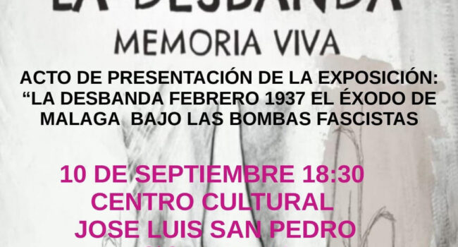 Lucero se convierte en el primer lugar de la Comunidad de Madrid que acoge la exposición «La Desbandá. Febrero 1937. El éxodo de Málaga bajo las bombas fascistas»