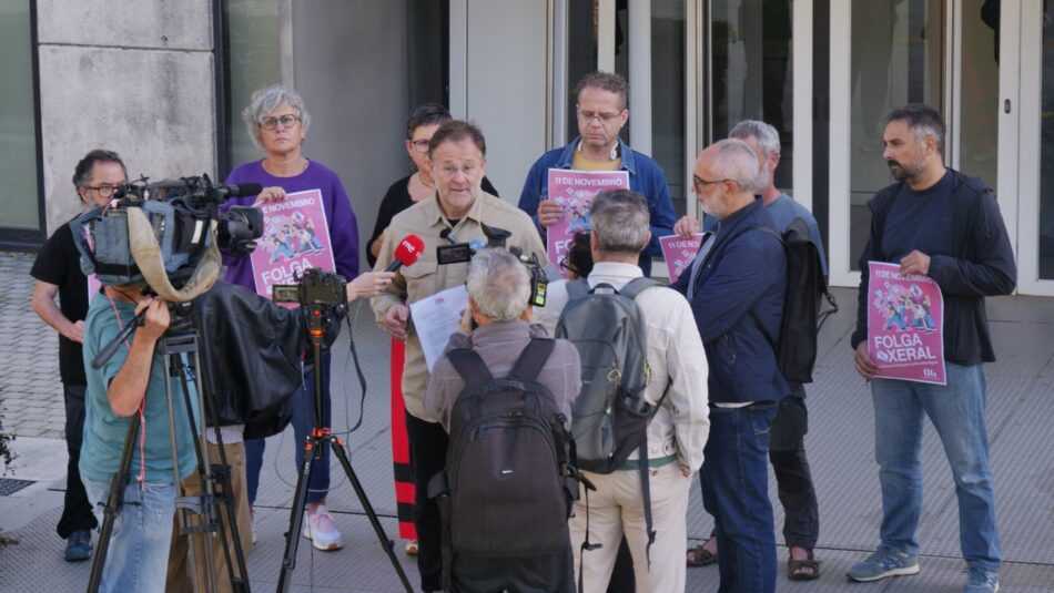 A CIG rexistra a convocatoria de folga xeral en Galiza, o 11N, para frear a deterioración das condicións de vida