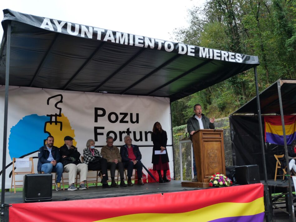 Ovidio Zapico reivindica el Pozu Fortuna como lugar de memoria democrática para construir un futuro de paz y esperanza