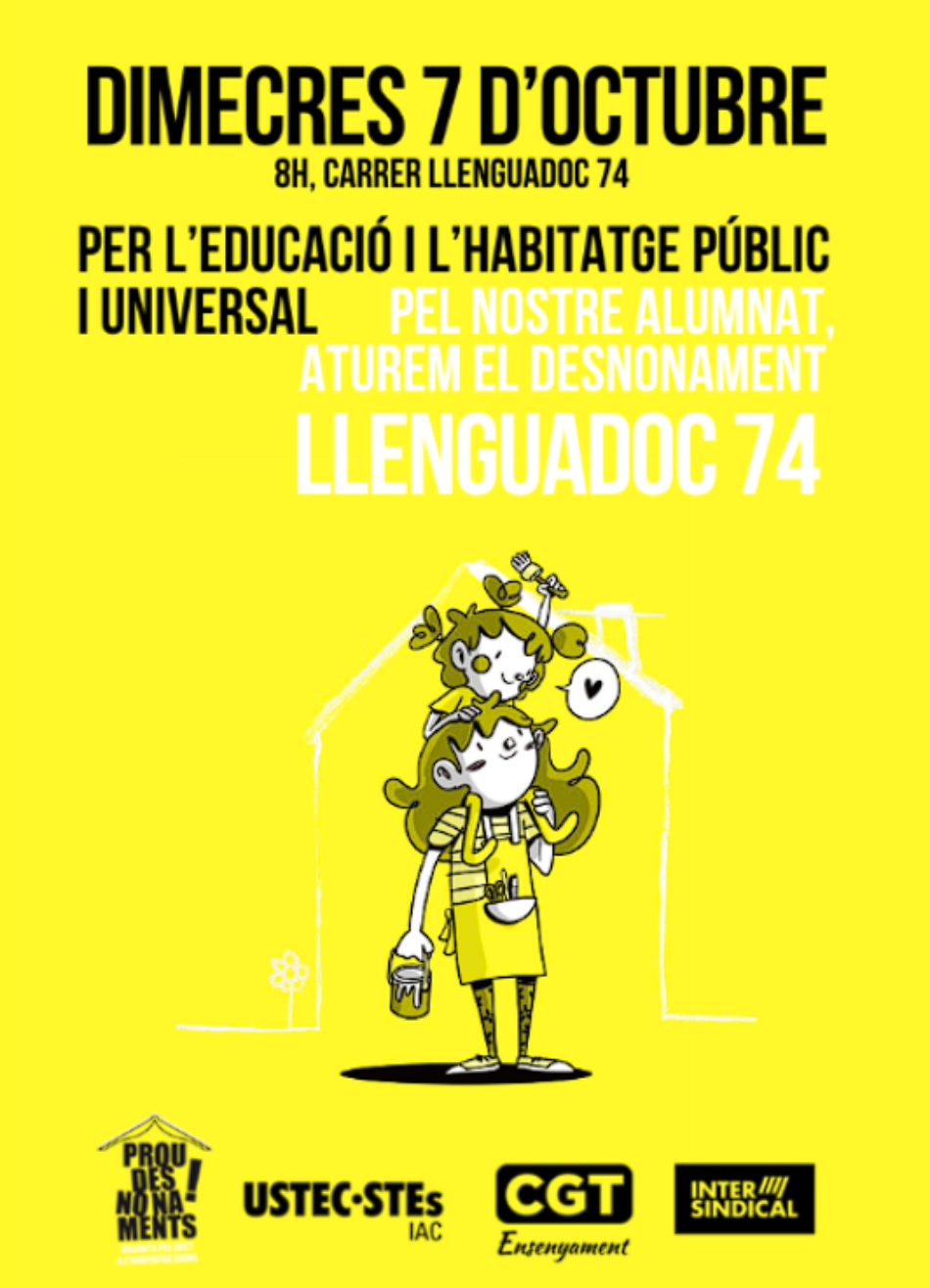 USTEC•STES (IAC), CGT i La Intersindical denunciem que la crisi de l’habitatge també és una crisi educativa