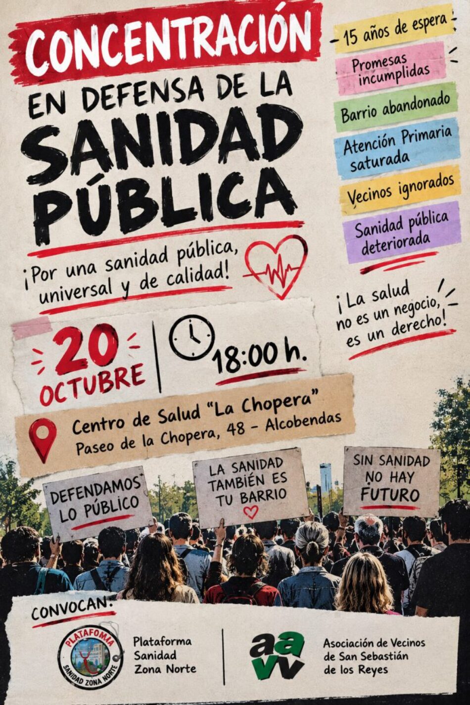 Alcobendas se concentra hoy por su Sanidad Pública