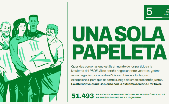 Más de 51.000 firmas exigen la papeleta única de la izquierda, pero la negociación sigue encallada a pocos días de que expire el plazo legal para presentar coaliciones