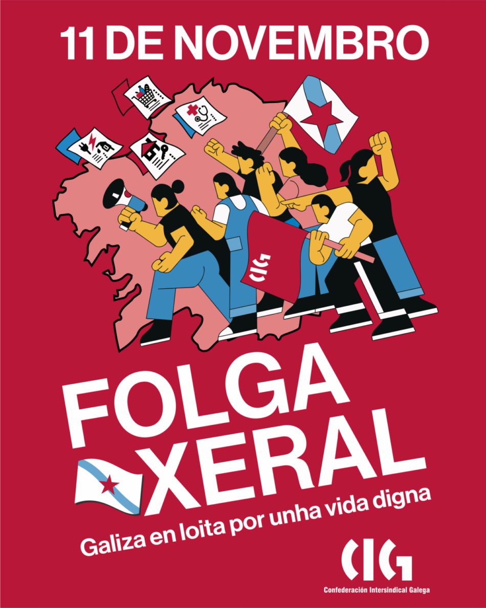A CIG anuncia a convocatoria de folga xeral en Galiza para o 11 de novembro