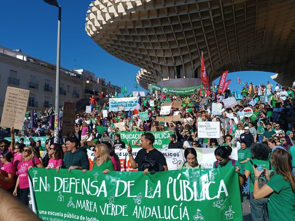 Andalucía se moviliza el 14 de octubre en defensa de la educación pública y en solidaridad con la huelga indefinida de Madrid