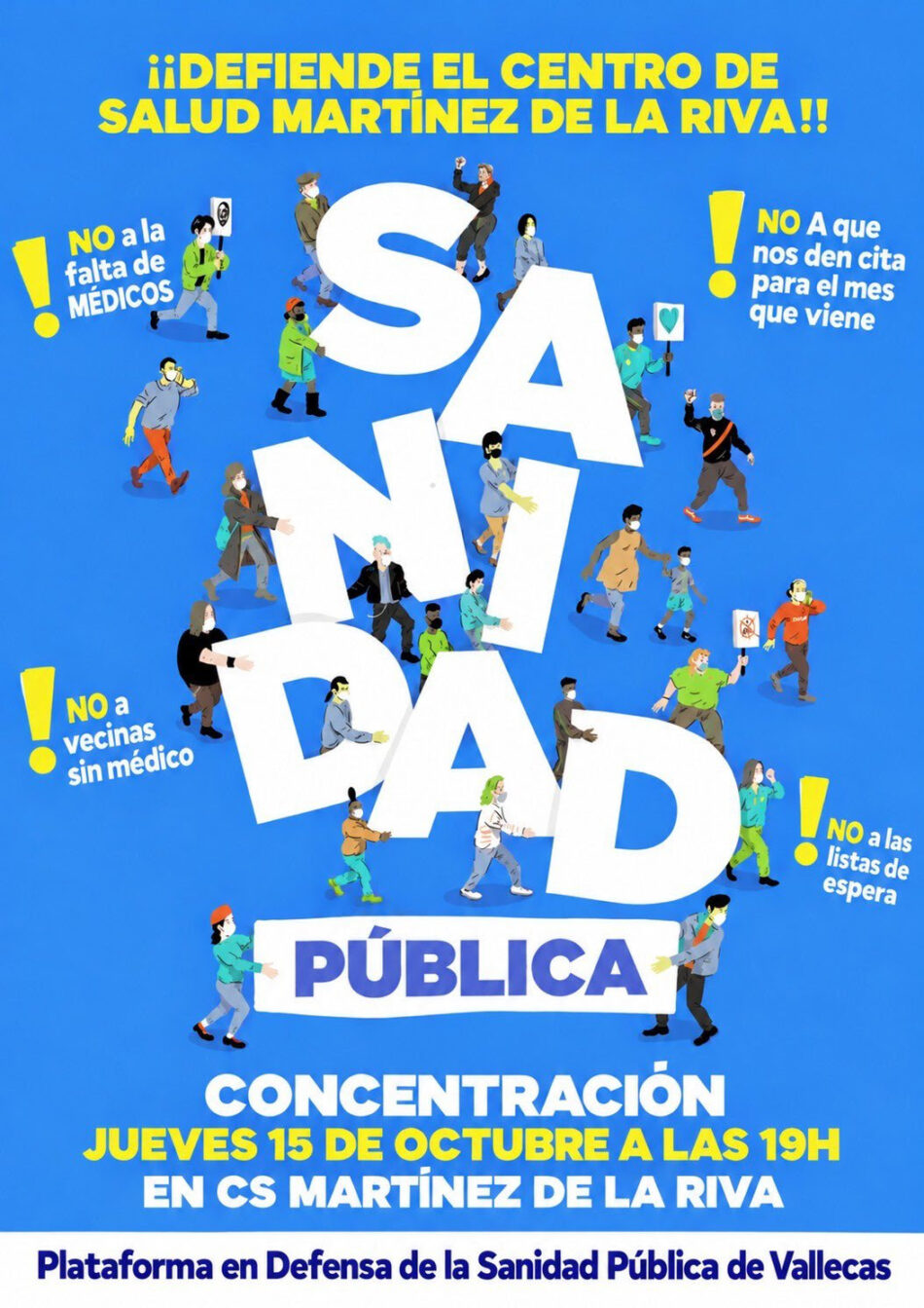 El vecindario de Puente de Vallecas sale a la calle este jueves para denunciar la falta de médicos del Centro de Salud Martínez de la Riva