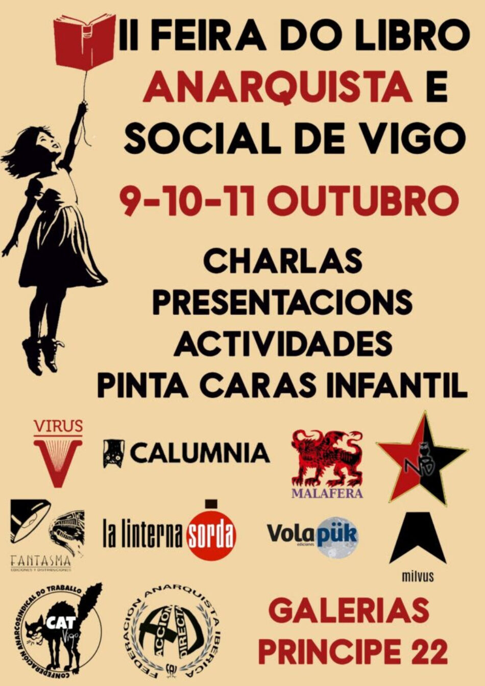 II Feira do Libro Anarquista e Social de Vigo: 9, 10 e 11 de outubro nas Galerías de Príncipe 22
