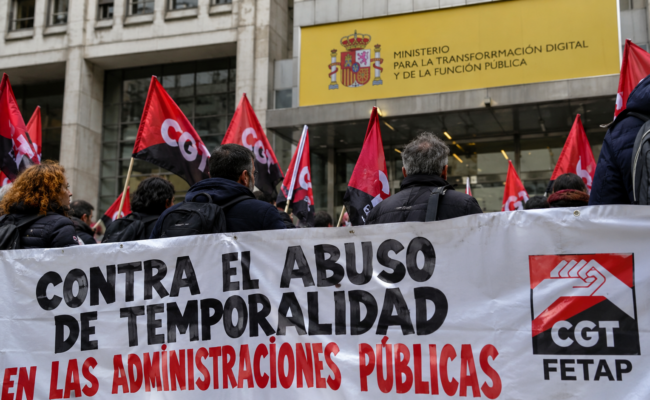 FETAP-CGT denuncia que el Gobierno sigue sin dar respuesta al abuso de la temporalidad en el sector público y alerta de sus consecuencias